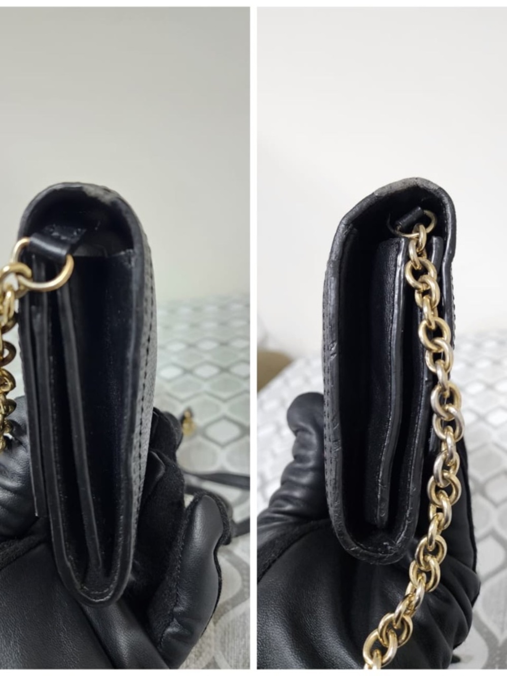 Authentic Burberry Black Soft Grain Leather Henley Wallet on Chain Bag - Picture 12 of 13